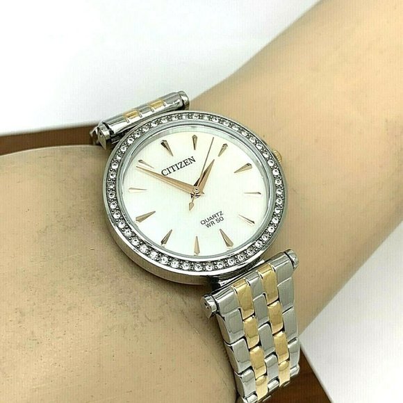 WOW! Diamond Citizen Ladies Two Tone Watch With Box - Picture 1 of 8